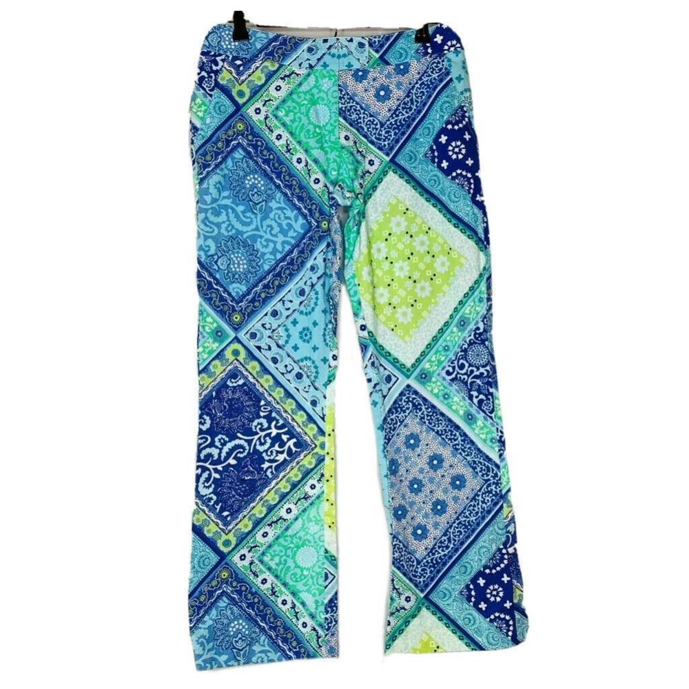 Molly B. Womens Dress Casual Pants Blue Green 4